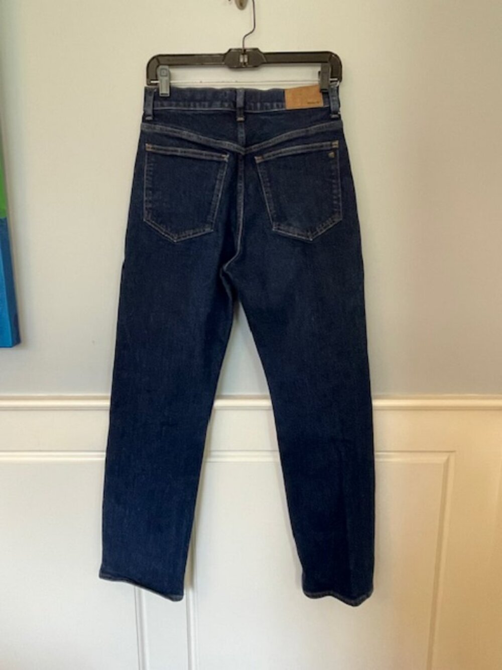 Madewell 90's Slim Straight High Rise Jeans Dark Wash Norman Comfort Stretch 27 - Picture 10 of 12